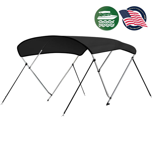 4 Bow Bimini Top Boat Cover Waterproof Aluminum Frame Gray - SLBT472G