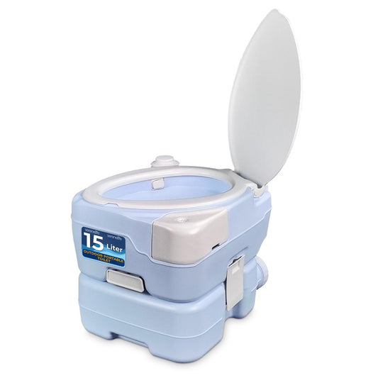 15L Portable Toilet Leak-Proof Full Flush Moonwhite - SLCATL220