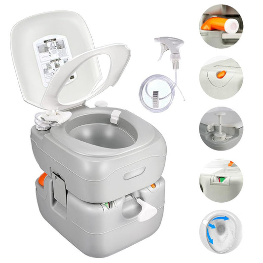 Portable Toilet 5.8 Gal Leak-Proof High-Density Polyethylene Camping - SLCATL360