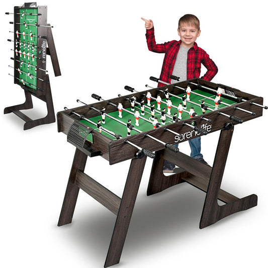 Folding Foosball Table Space-Saving Foldable Design 4x2 Indoor/Outdoor - SLFSBLFD10A