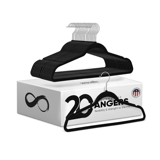 20 Pack Velvet Hangers - Non-Slip Space-Saving 360�8 Swivel Hook - SLHVEL20