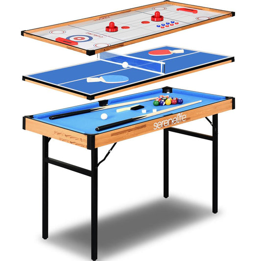 4-in-1 Game Table Portable MDF with PVC Indoor/Outdoor Use - SLMTGTBL22