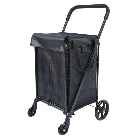 Folding Utility Cart 110lb Capacity 360� Swivel Wheels Weatherproof - SLSPCART60