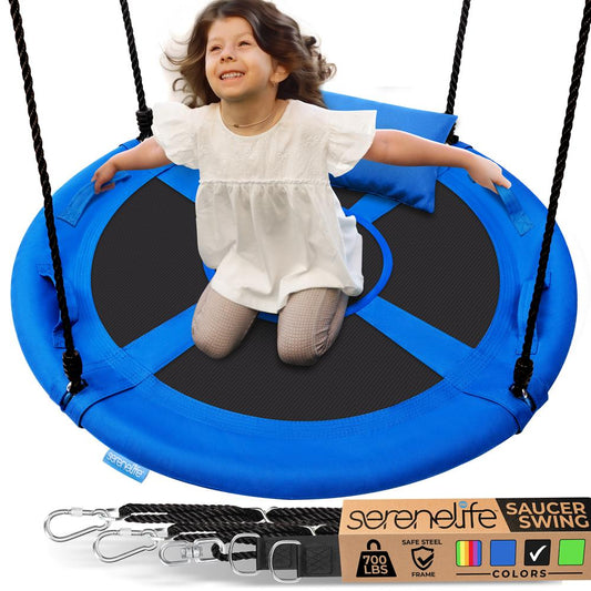 Saucer Swing 40 for Kids Waterproof Padded Frame Blue - SLSWNG100BL