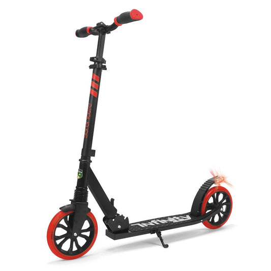 Foldable Kick Scooter for Teens & Adults Smooth Wheels Alloy Deck Red - SLTS57